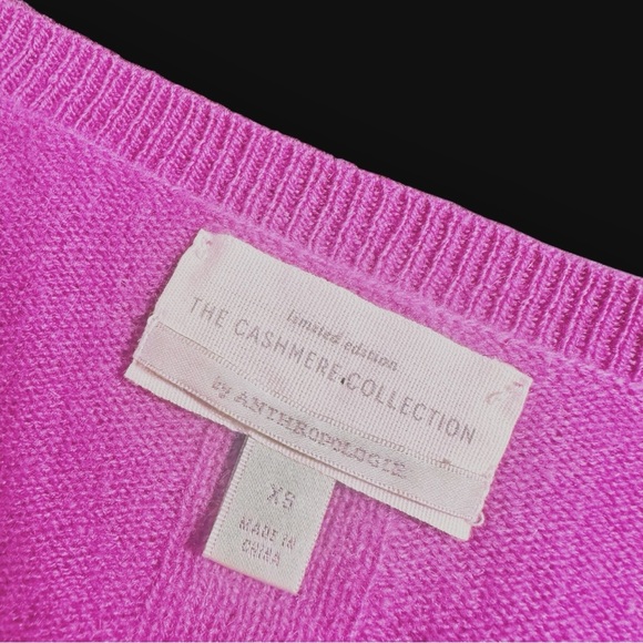 Anthropologie Purple Limited Edition Cashmere Collection Cassini V-Neck Sweater - Picture 4 of 16